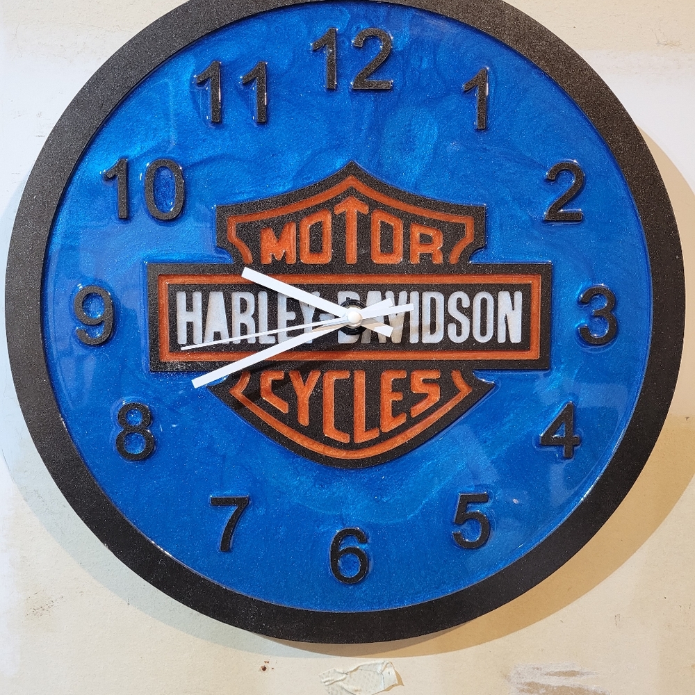 16 inch Harley Davidson Epoxy filled clock